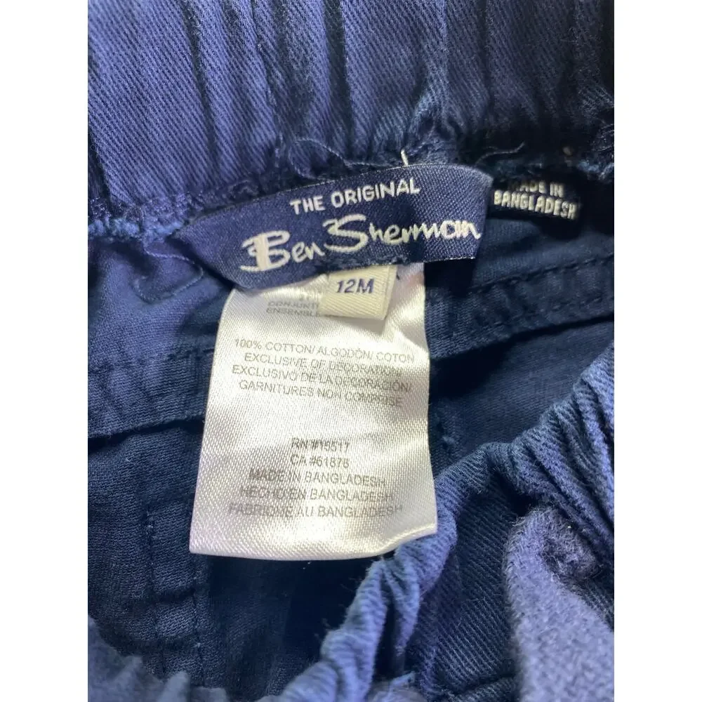 Ben Sherman Dark Blue Jogger Style 100% Cotton Pants Size 12 Months